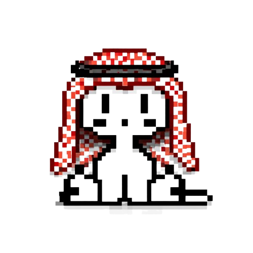 pixel art cat with jordanian shemagh removebg preview